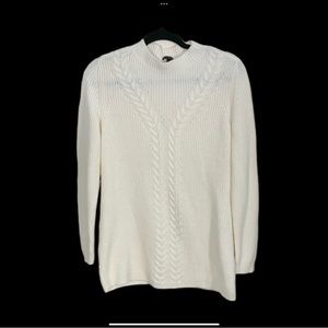 Talbots White Sweater Tunic Size Medium